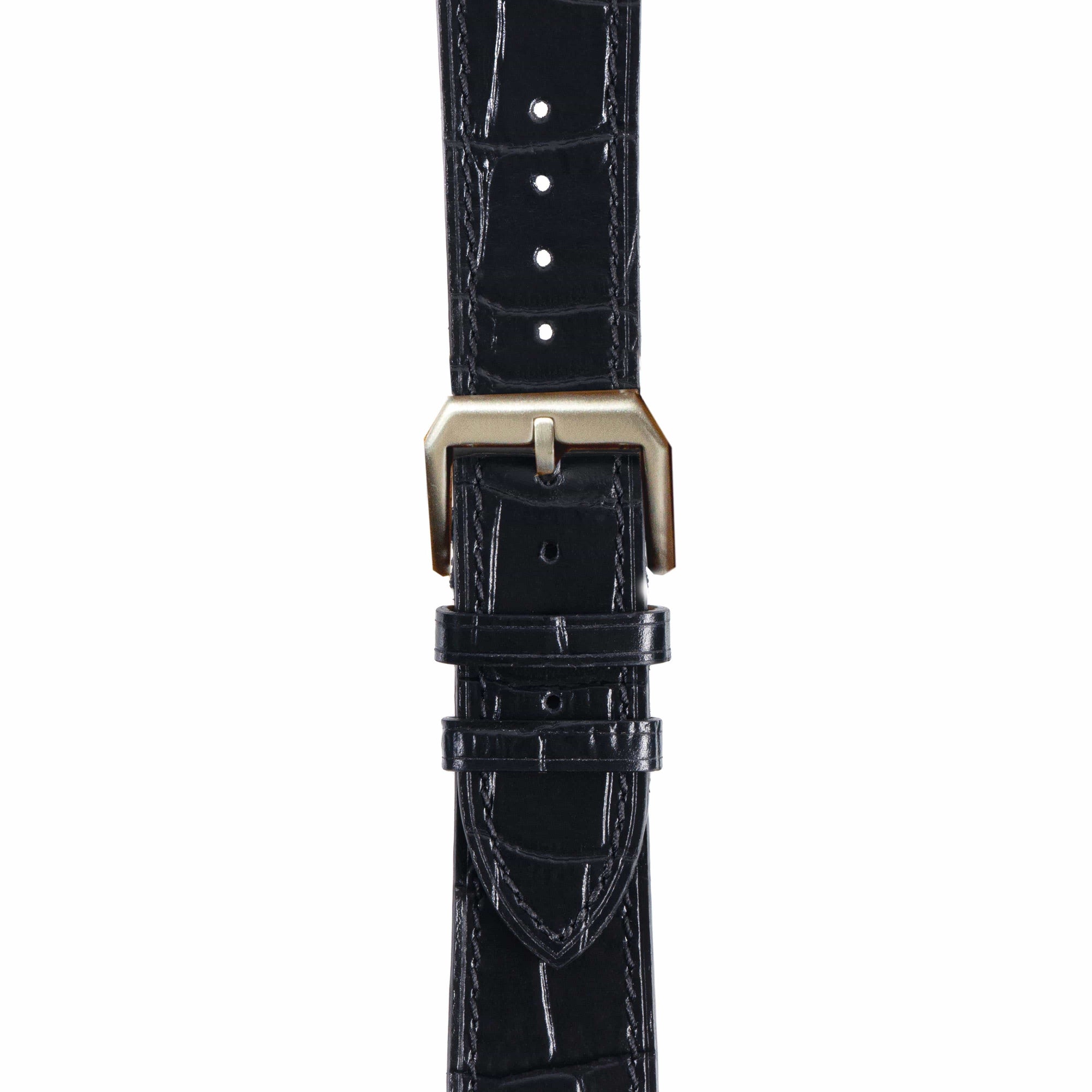 Black / 38mm / 40mm / 41mm / Classic Crocodilus Grain Leather Apple Watch Band