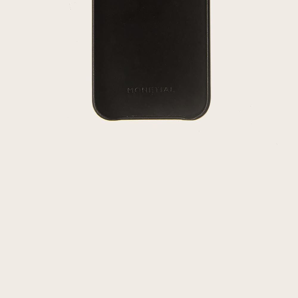 Black Black Premium Leather iPhone Case with Card Holder for iPhone 12 Series | Monetial