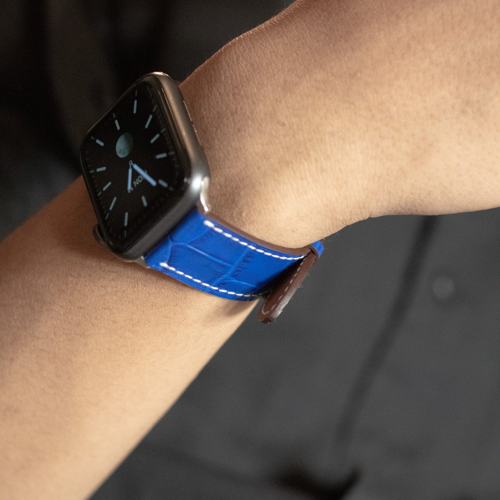 Croc Grain Calfskin Leather Strap Crocodilus Grain Leather Apple Watch Band | Calfskin Leather