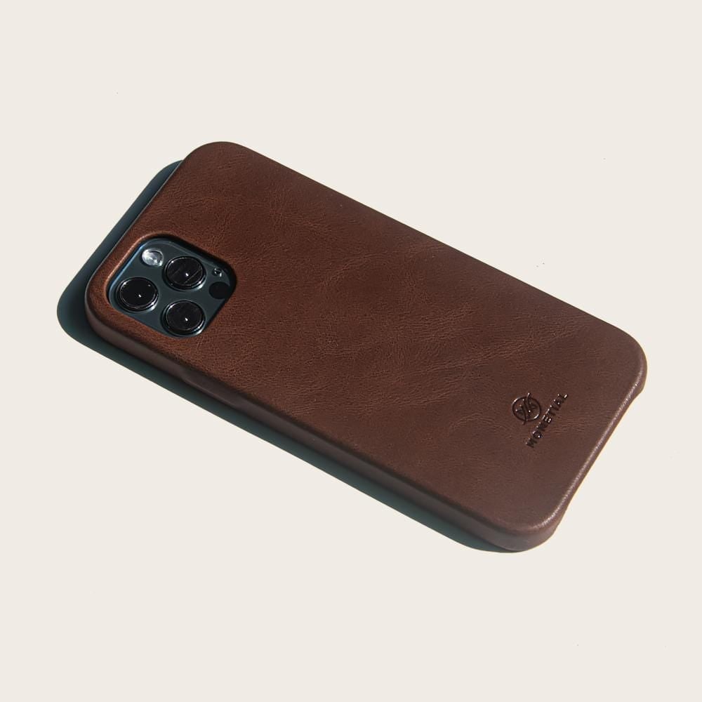 Dark Brown Classic Leather iPhone Case for iPhone 12 Series | Monetial 