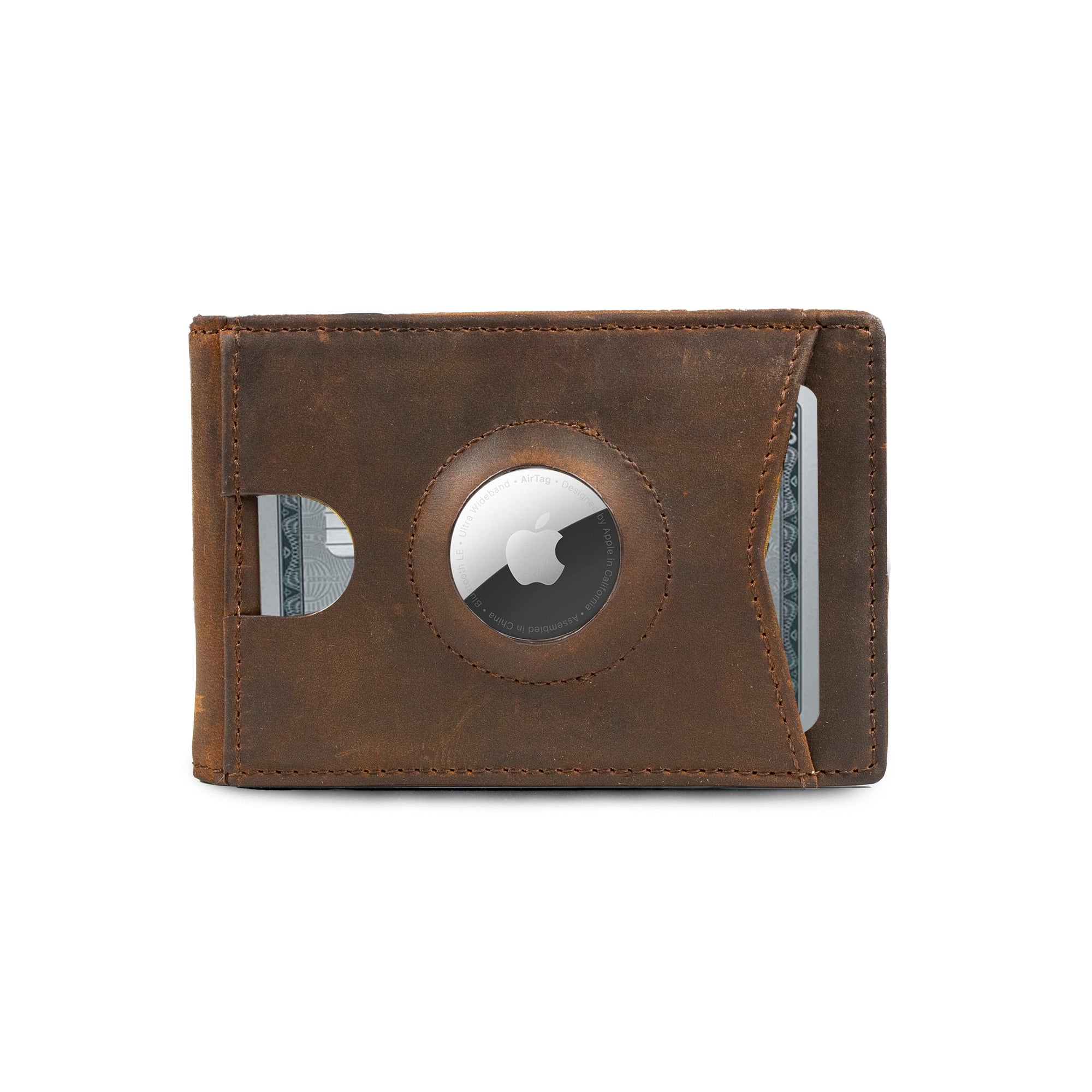 Dark Brown The Bifold Monetial | AirTag Premium Leather Wallet | RFID Blocking | Slim Leather Wallet
