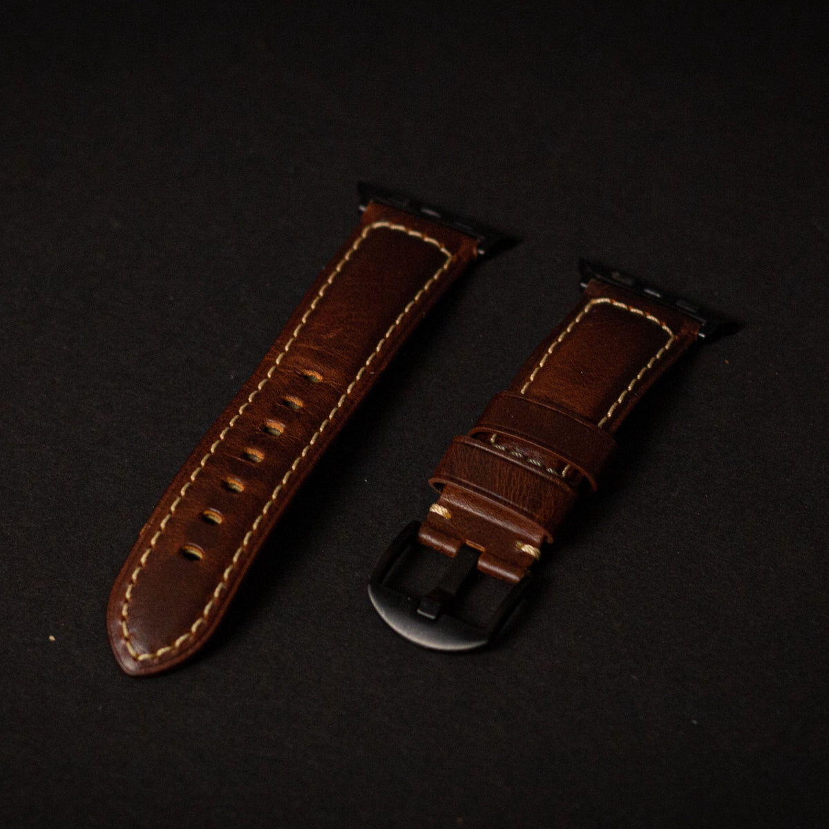 Vachetta Leather Apple Watch Band | French Calfskin Leather | Monetial, Havana / 38mm / 40mm / 41mm