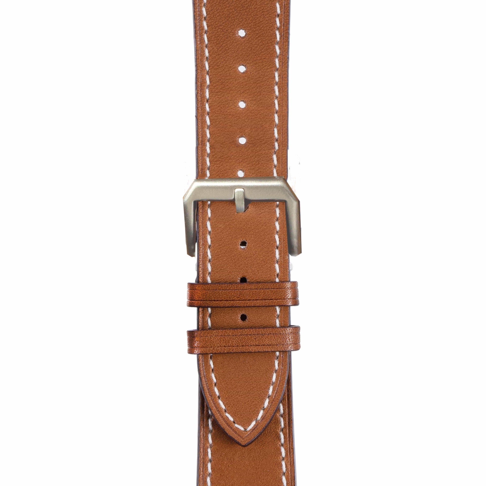 Walnut Brown / 38mm / 40mm / 41mm / Classic Barenia Monetial Leather Watch Bands For Apple Watch |