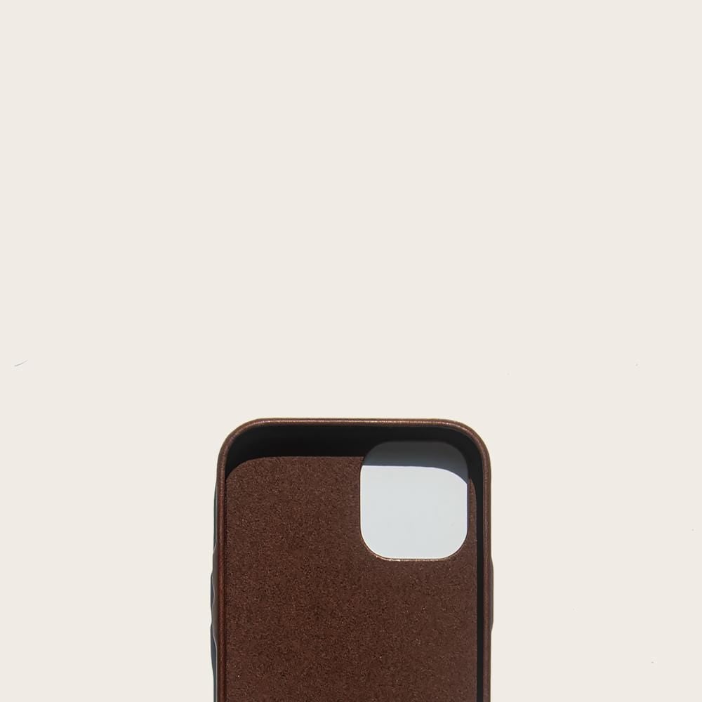 Dark Brown Classic Leather iPhone Case for iPhone 12 Series | Monetial 
