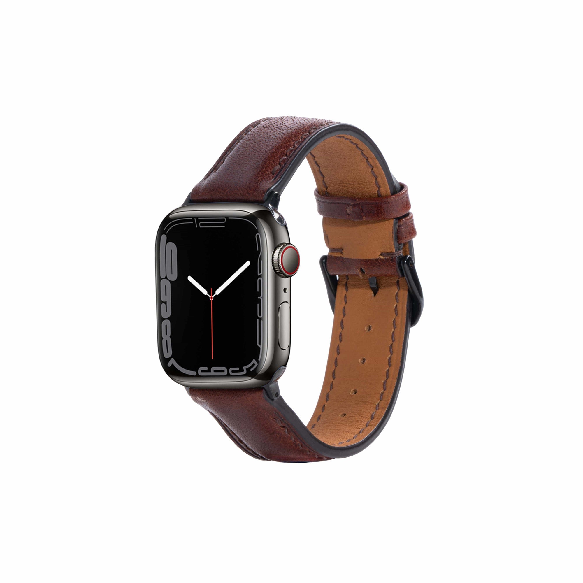 Havana / 38mm / 40mm / 41mm Vachetta Signature Leather Watch Bands For Apple Watch | Monetial