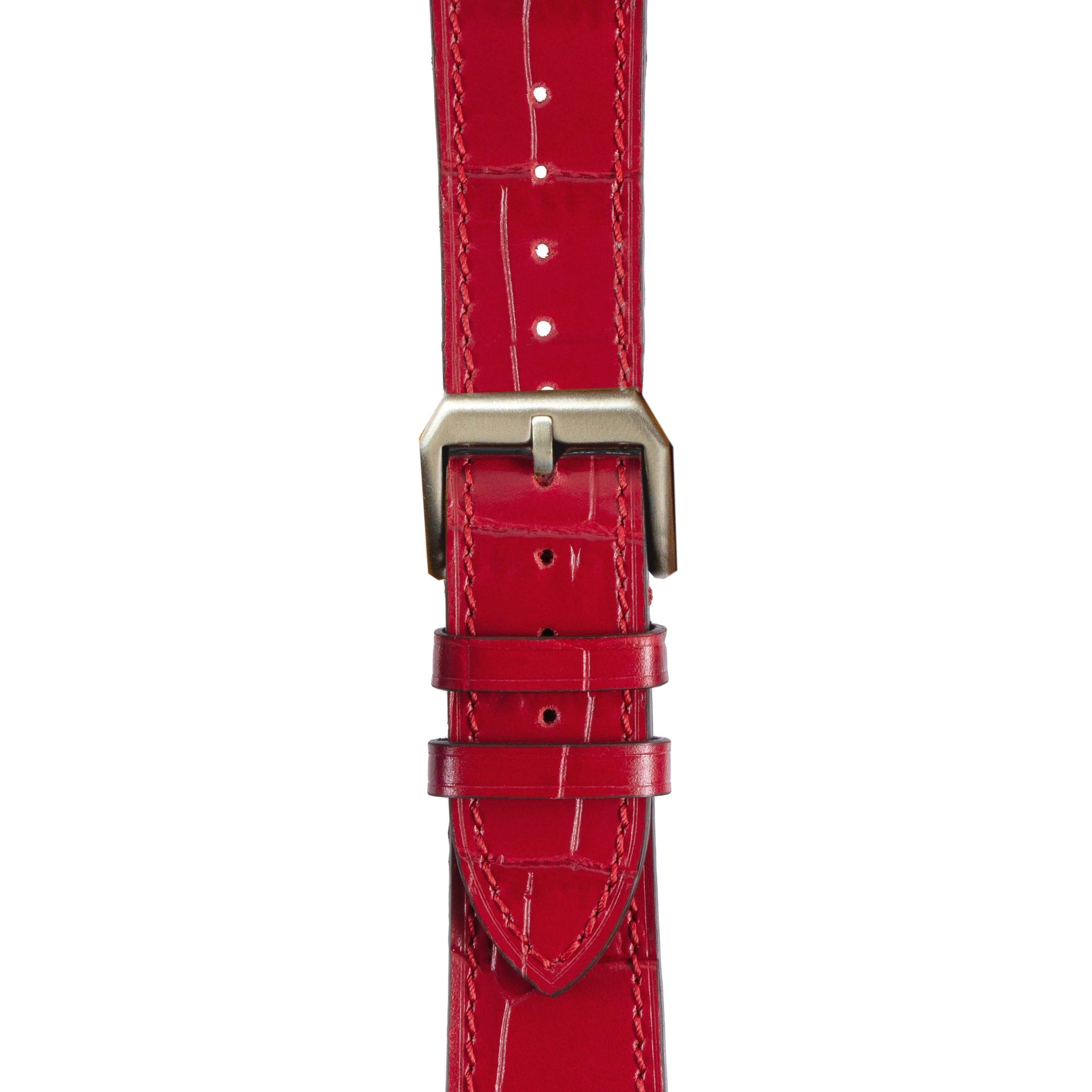 Red / 38mm / 40mm / 41mm / Classic Crocodilus Grain Leather Apple Watch Band