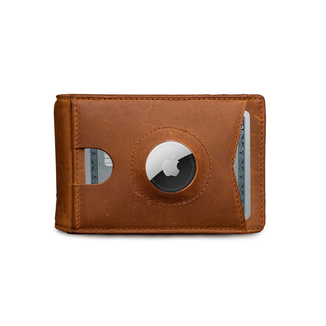 Saddle Brown The Bifold Monetial | AirTag Premium Leather Wallet | RFID Blocking | Slim Leather Wallet