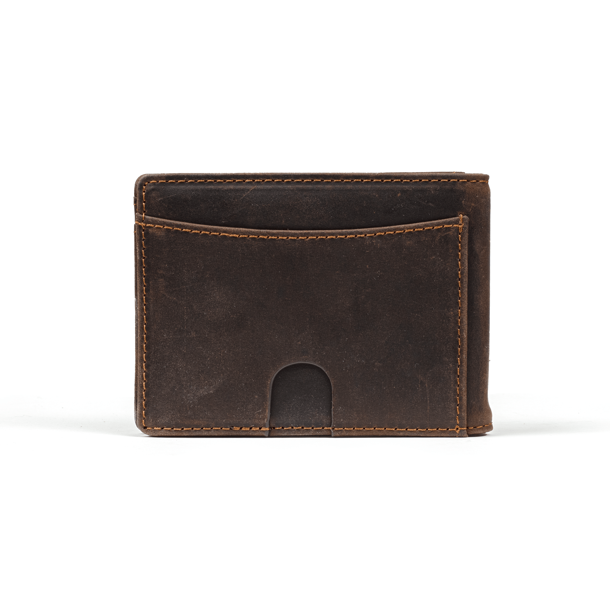 Dark Brown The Bifold Leather AirTag Wallet | Money Clip Wallet | RFID Blocking | Monetial