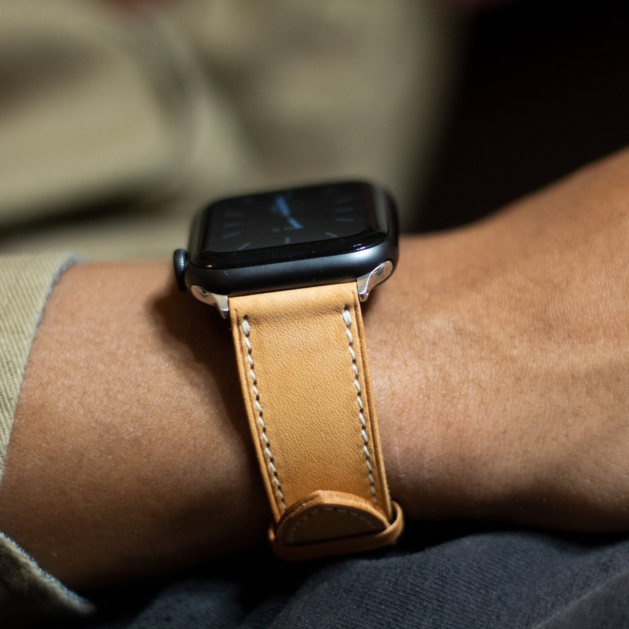 Veg Tan Calfskin Leather Strap Veg Tan Leather Apple Watch Band | Premium Calfskin Leather | Monetial
