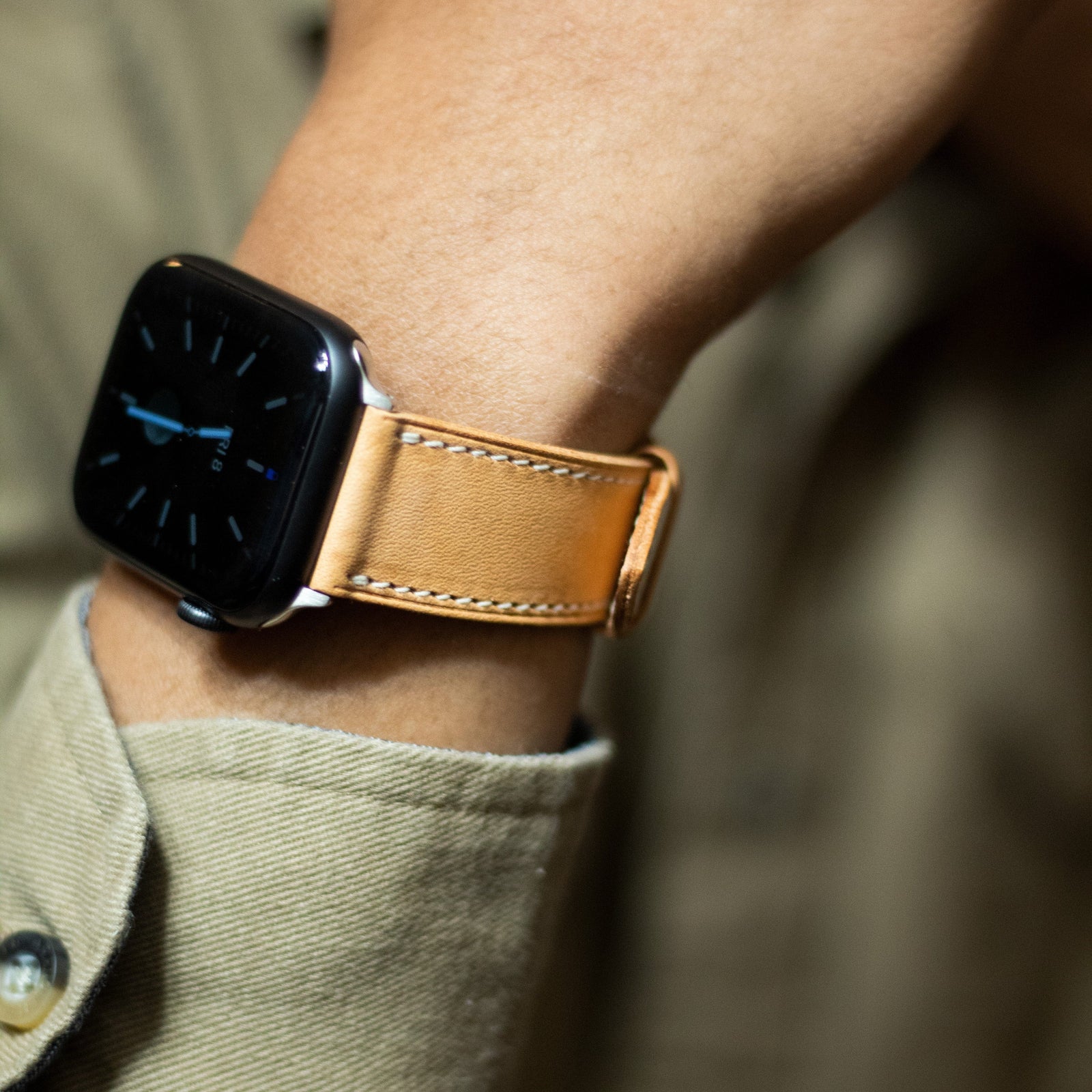 Veg Tan Calfskin Leather Strap Veg Tan Leather Apple Watch Band | Premium Calfskin Leather | Monetial