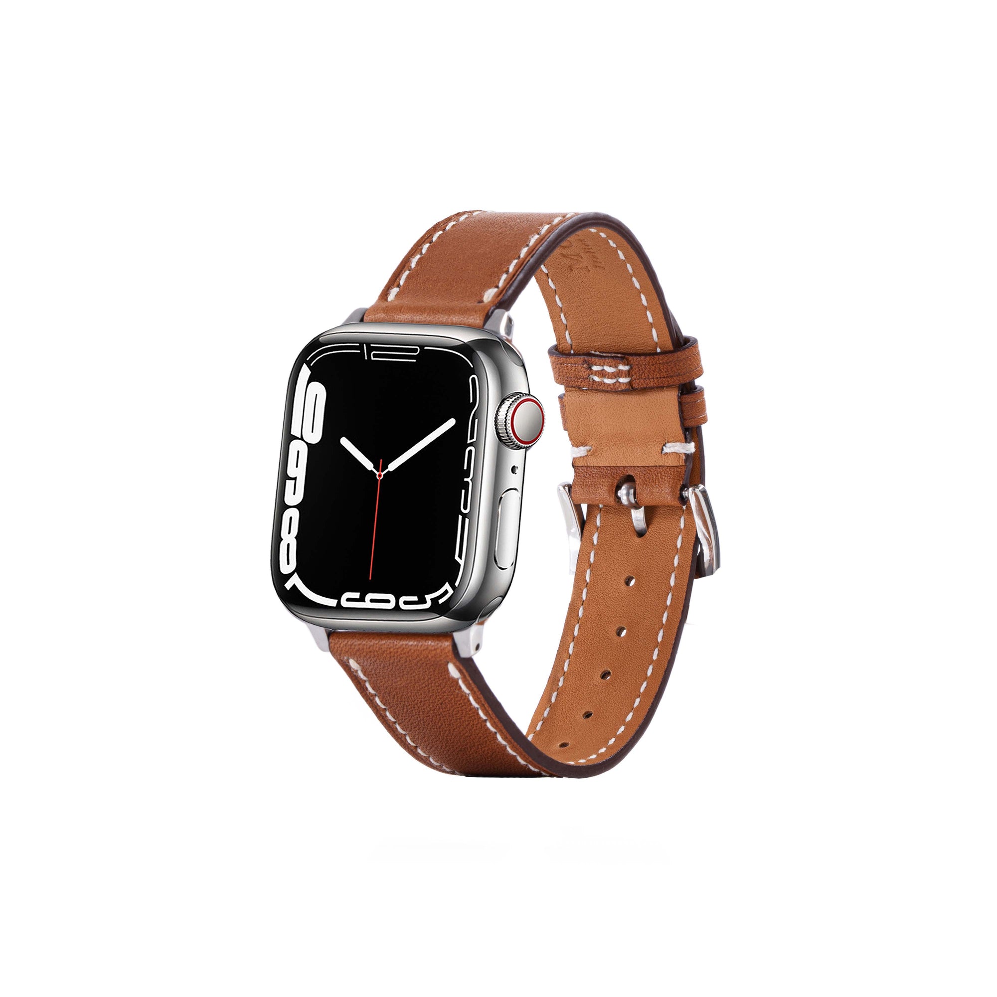Walnut Brown / 38mm / 40mm / 41mm / Classic Barenia Monetial Leather Watch Bands For Apple Watch |