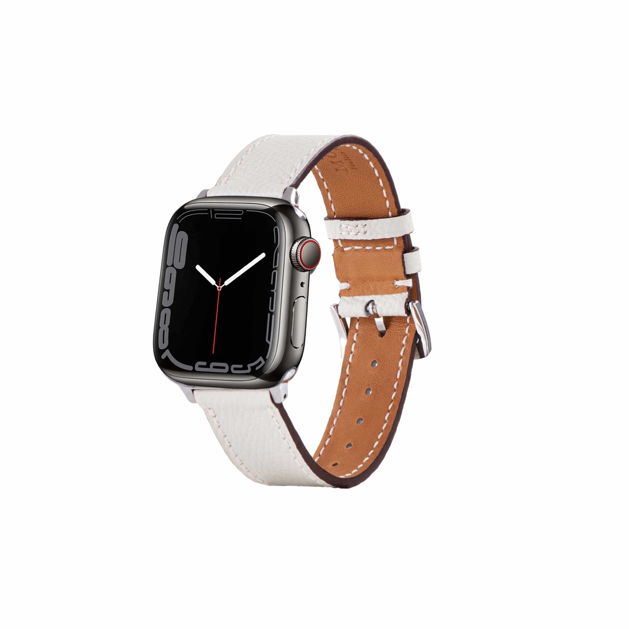 White / 38mm / 40mm / 41mm Epsom Classic Leather Apple Watch Band | Epsom Leather 